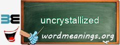 WordMeaning blackboard for uncrystallized